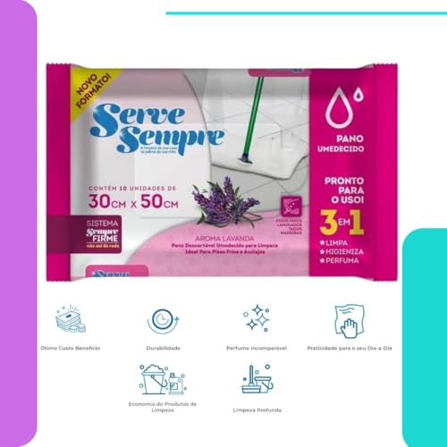 Pano Umedecido de Limpeza para Chão Rodo Mop Kit 2 Unidades