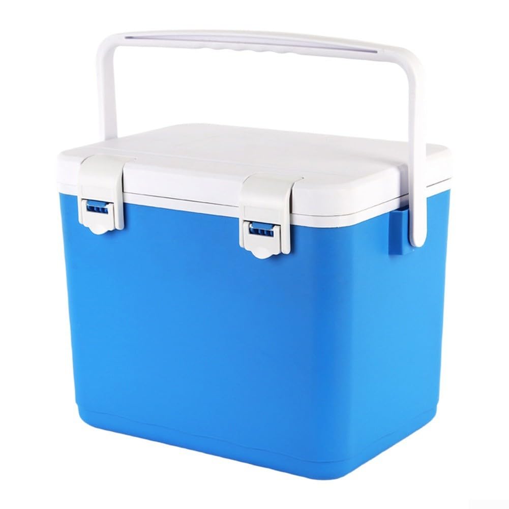 Contenitore termico da 10 l, con maniglia per il trasporto, portatile, in plastica PV, per campeggio, picnic, escursionismo, viaggi, mantiene cibi e bevande freddi o caldi, blu e rosa