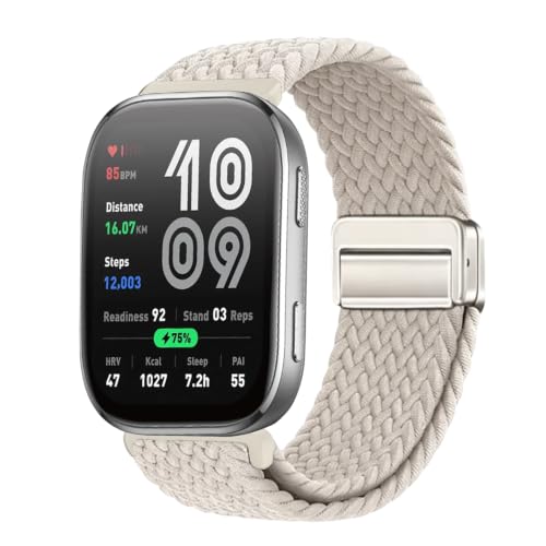 [Kvsdynd] 22mm Amazfit Bip 6/Bip 5/5Unity/Amazfit GTR 4/GTR 47mm/GTR 3 Pro�����o���h �i�C�����f�� ���C�o�b�N�� �}�O�l�b�g���o�b�N�� �҂ݍ��� �ʋC�� �T�C�Y�����\ - �X�^�[��