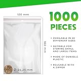 Woreczki Strunowe 120x180mm - Plastikowe Transparentne Opakowanie - Zamykana Przezroczysta Torebka Na Materiały - Wodoszczelne Zamknięcie - 1000 sztuk