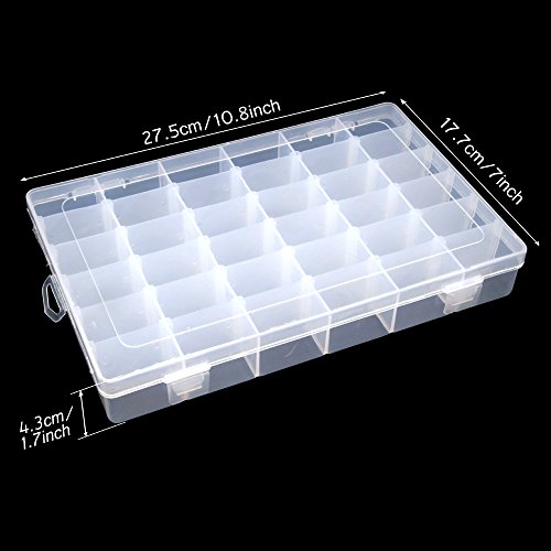 KLOUD City Clear Plastic Jewelry Box Organizer Storage Container with Adjustable Dividers (36 Grids) - Thumbnail 2
