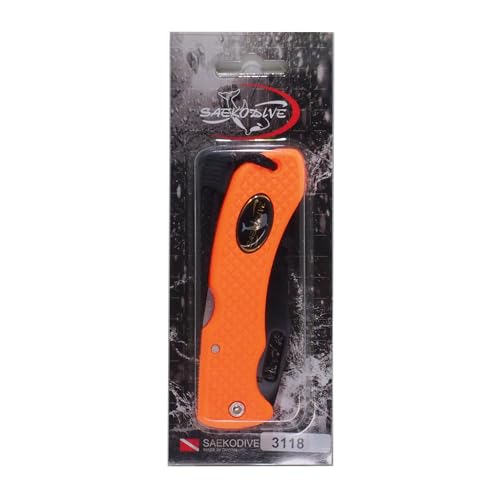 Saekodive Nami Folding Knife - Wrist Lanyard, Saltwater Resistant - Scuba Diving, Spearfishing, Fishing, Hunting, Camping Gear (Pink/S.S.)