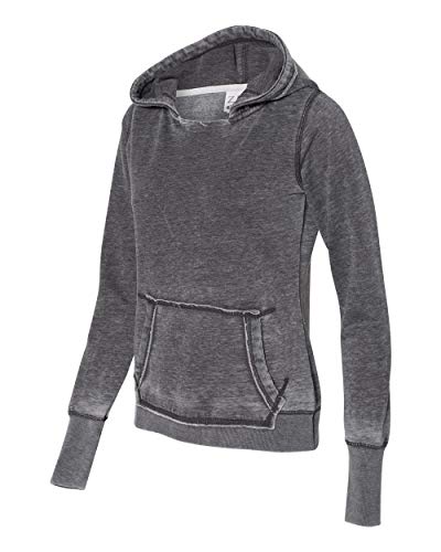 Ladies Zen Pullover Hooded Sweatshirt- Dark Smoke Gray #TOP2