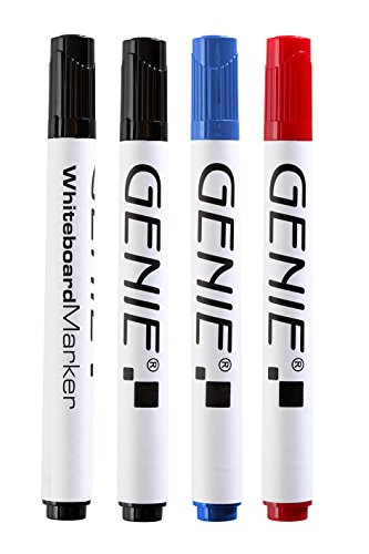 Genie Whiteboardmarker Set (non permanent, in PVC Tasche, farblich sortiert) 4 Stück