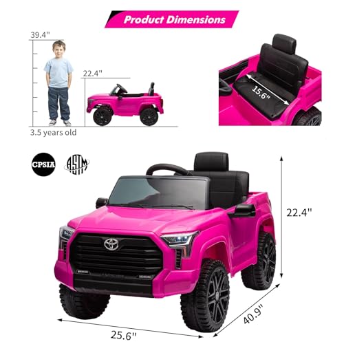GarveeLife Electric Car for Kids, Licensed Toyota Tundra 12V Ride On Truck Car, Off-Road Kids Pickup Car w/Remote, Spring Suspension & 3 Speeds, LED Headlights, Ride-On Toys for Boys/Girls by GarveeLife - Image 3