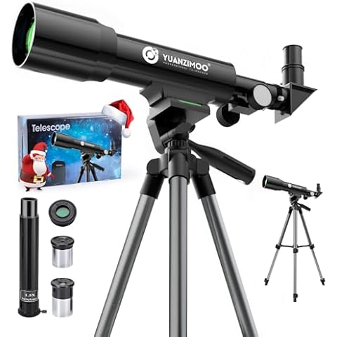 YUANZIMOO Telescope Kids 50mm Aperture 360mm AZ Astronomical Portable Telescope for Kids Adults Beginners with Tripod Black Cover