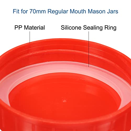 PATIKIL 70mm / 2-3/4" Regular Mouth Plastic Mason Jar Lids - Image 4