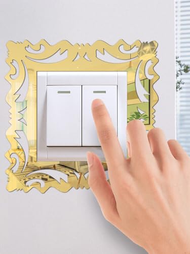 Cubierta cuadrada acrílica para interruptor con calcomanías de flores para decoración del hogar 5