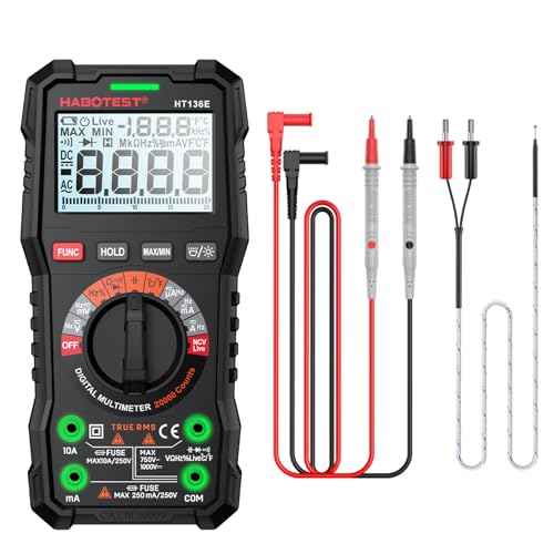 Weytoll HT136E デジタルマルチメーター 20000 カウント 電圧電流検出器 静電容量抵抗周波数温度テスト付き