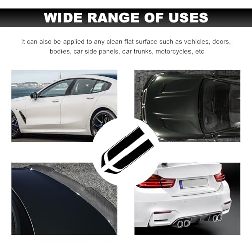 Image of Car Hood Decal Sticker, Automotive Side Body Stripe Graphics Racing Bumper Sticker, Universal Vehicle Skirt Roof Bonnet Vinyl Decal Exterior Decoration, Car Accessories (Black)