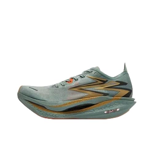 Men Athletic Carbon Plate Shoes Slip on Running Shock-Absorbing Sneakers Lightweight Walking Workout Gym Lace-Up Trainers Soft Cozy Casual Resilient Lace-Up Training Unisex UK (10.5,Green)