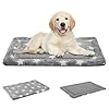 EMPSIGN Dog Crate Pad – Reversible Kennel Mat (Cool & Warm), Machine Washable, Cozy Star Pattern Sleeping Pad for Small Medium Large Dogs, All-Season Pet Bed, Suitable for 30″x20″ Dog Crate, Grey