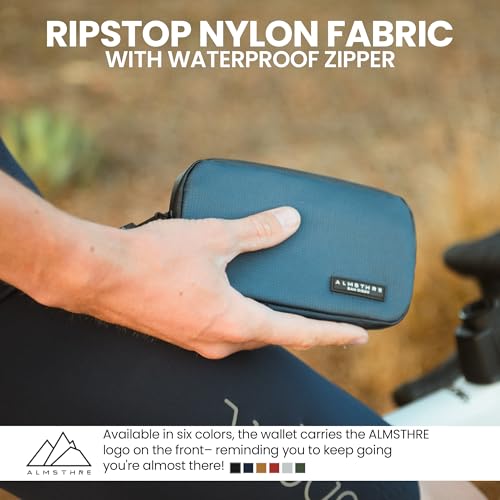 Image of ALMSTHRE Ride Wallet 7 inchx4 inch | Waterproof Cycling Wallet for Phone, Cards & Essentials | Durable Ripstop Nylon - Fits Most Phones & Passports | Secure Storage for Biking & Travel