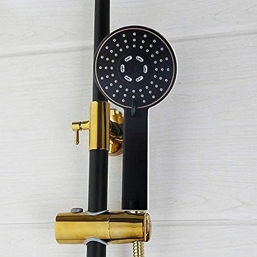 Douche à effet pluie murale or noir pour éliminer le calcaire