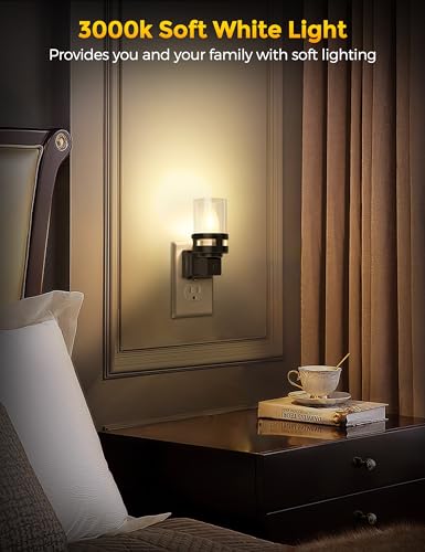 Image of Briignite Candle Night Light Plug in [2 Pack], Vintage Nightlight Warm | Night Lights Plug into Wall LED, Dusk to Dawn Light Sensor, 3000K Warm Candle Nightlight for Kids Hallway Bathroom Bedroom