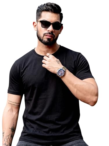 Image of RodZen 100% Pure Cotton Round Neck Regular Fit Plain Solid Half Sleeve T-Shirt Combo for Men & Boys (Pack of 2,3,4 Available in Size S to 2XL)