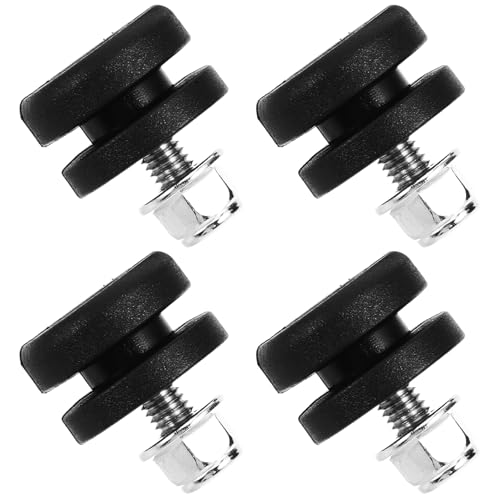 Alipis - Alipis 4pcs Black Aluminum Alloy Motorcycle Trunk Base Plate Buckle Bushing Pads, Quick Release Sturdy