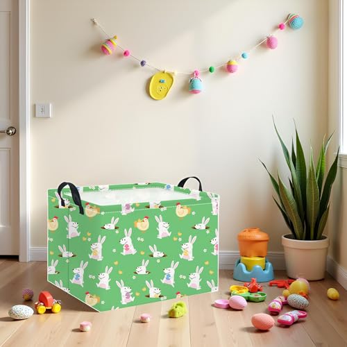 Image of Rectangular Easter Basket for Kids Baby Easter Basket for Boys and Girls Cute Toy Storage Organizer Bin Box Room Decor(Cute Easter Basket)