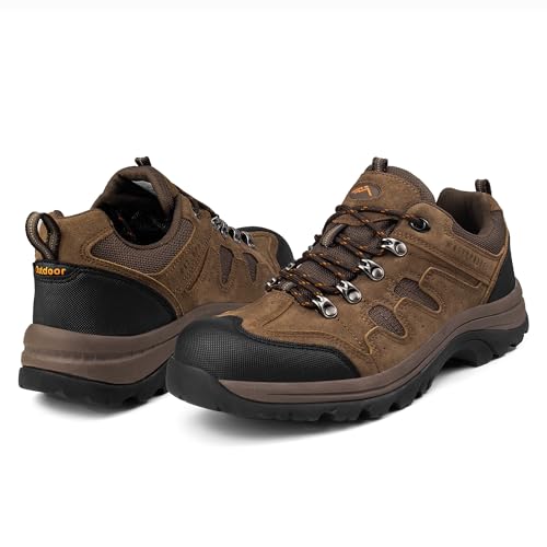 CC-Los Herren Wanderschuhe Wasserdicht | Leichte Trekking Outdoorschuhe Atmungsaktive Walkingschuhe | Braun Größe 44