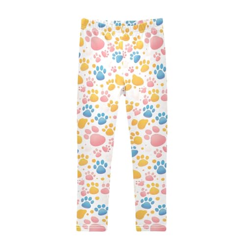 KLL Cute Dog Paws Toddler Baby Girl Active Leggings Casual Full Length Workout Pants Sports