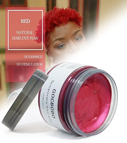 GOCBOBO Cire Colorante Cheveux Une Fois Temporaire Lavable Rouge Cire de Couleur de Cheveux Hommes et Femmes DIY Cire Capillaire Colorée Convient aux Faire la Fête Déguisements Halloween 4,23 Oz – vue 3
