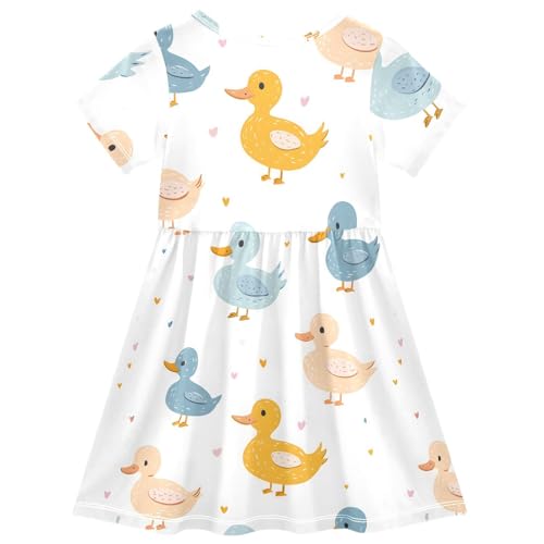 Girls Casual Dresses Cartoon Print Short Sleeve A Line Toddler Summer Dress2