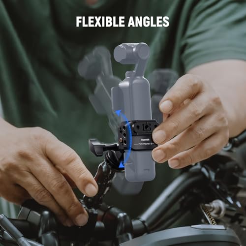 Image of NEEWER Pocket 3 Cage, Aluminum Alloy Gimbal Camera Video Recording Rig with Built in Action Camera Accessory Adapter 1 /4 inch Threads Compatible with DJI Osmo Pocket 3, No Assembly Needed, AC009