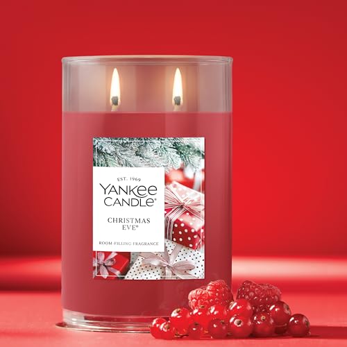Image of Yankee Candle Large Tumbler Scented Candle with up to 80 Hour Burn Time, Premium Plant Wax Blend for Consistent Burn, 20 oz Tumbler Candle with Room Filling Fragrance, Christmas Eve