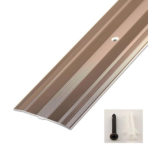 Oracra Threshold Strip 2.4 in Wide Floor Threshold Strip with Screws, 35.4 37.4 39 43 45 49 51 55 59 63 67 71 in Transition Strip for Uneven Floors, Seam Covering Strips(Rose Gold,180cm(70 7/8