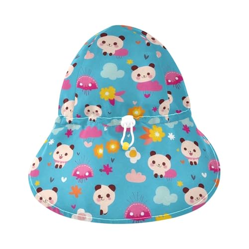 Cartoon Pandas Cute Toddler Baby Beach Hat Toddler Boy Bucket Hats Baby Girls' UV Protection Wide Brim Beach Essentials3