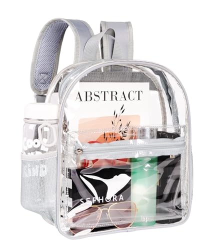 Image of ZENPUNK Clear Backpack for Stadium Events, 12x11x5 Stadium Clear Bag (GREY)