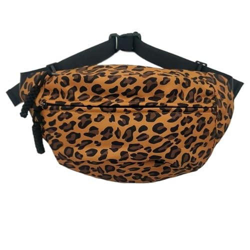 Sac banane léopard pour femme en nylon et sacoche de poitrine