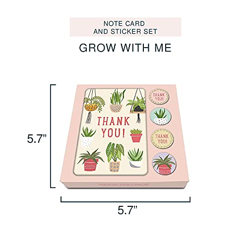 Image of Note Card & Sticker Set by Studio Oh! - Grow with Me Thank You - Set of 12-3.5 inch x 5.25 inch Blank Cards with Envelopes and Stickers - Includes 3 Cards Each of 4 Designs