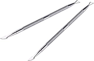 1Pc Double-end Nail Cuticle Cleaner Tool Stainless Steel Cuticle Pusher with Spoon End for Manicure and Pedicure Care Silver