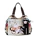 SNUG STAR Canvas Handbag Multi-Color Striped Lattice Cross Body Shoulder Purse Bag Tote-Handbag for Women (Multi Color D)