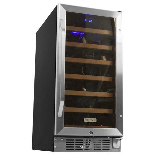 Edgestar 30 Bottle Built-In Wine Cooler - Stainless Steel/Black #TOP4
