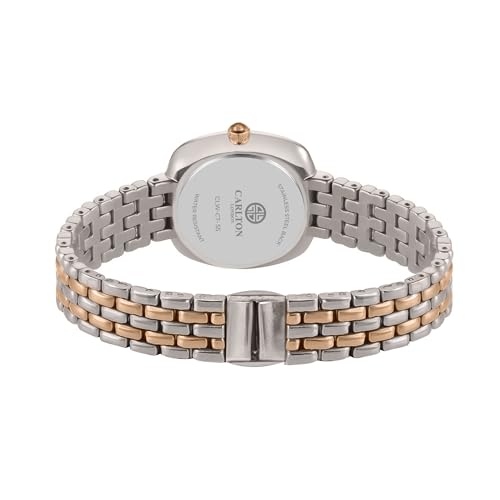Image of Carlton London Women Celeste Analog Watch, Square Dial, Stainless Steel Strap, Quartz Movement, 30M Water Resistant, Casual Wear