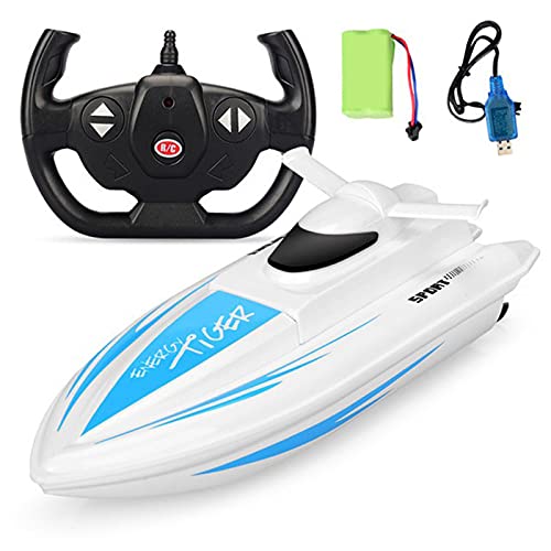 SOWOFA Mini-Boot, ferngesteuert, 4 WD 2,4 G, Doppelmotor, Modell Boot, Wettbewerbsfähig, hohe Geschwindigkeit, 20 km/h, für Jungen, Geschenke für Kinder, Spielzeug (Blau)