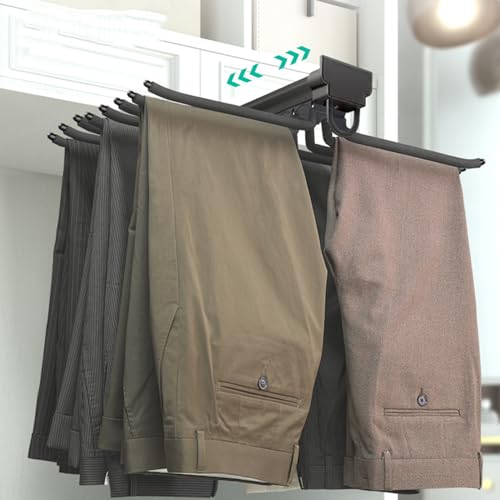 Porte-pantalons coulissant extractible télescopique pour garde-robe - 3