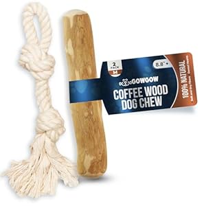 Real Coffee Wood Chews for Dogs & Dog Rope Toys, 100% Natural Chew for Dogs – Organic Wood Stick for Teeth Cleaning, Training – Wood Stick for Medium & Large Dogs