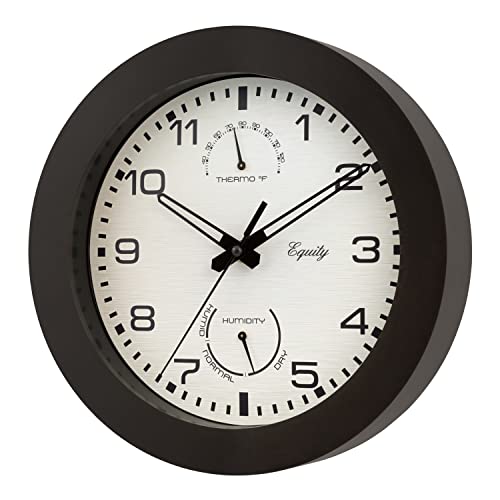 Equity By La Crosse 29005 10 Inch Indoor/Outdoor Waylon Quartz Wall Clock , Brown #TOP2
