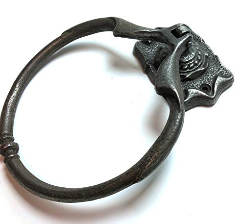 IRONMONGERY WORLD® Soporte de hierro fundido redondo vintage para toallero, montaje en pared, cocina y baño Cover