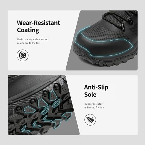 KOIFISH Steel Toe Work Boots for Men Women,Industrial & Construction & Warehouse Safety Boots, Slip Resistant, ASTM F2413-18,Comfortable,Lightweight4