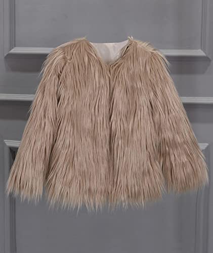 FYEARFOX Women’s Plus Size Fall Open Front Cardigan Faux Fur Coat Shaggy Long Sleeve Jacket Warm Coat2