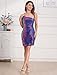 Sequin Dress For Women Short Prom Homecoming Dress For Teens Girls Spaghetti Straps One Shoulder Bodycon Dance Cocktail Party Mini Royal Blue XS