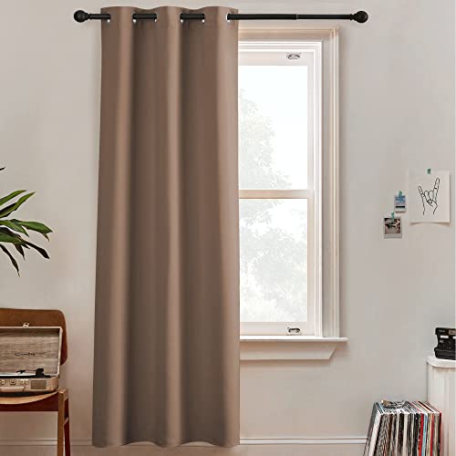 Image of RYB HOME Room Divider Blackout Curtains, Thermal Insulated Privacy Drapes Vertical Blinds for Living Room Bedroom Office Dining Room Separator, W60 x L96 inch, Cappuccino, 1 Panel