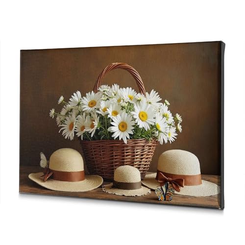 Panier de marguerites mural pour salle de bain fraîche et festive