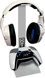 Suporte Fone De Ouvido Headset E 1 Controle Gamer em Aço Preto/Branco (Branco)