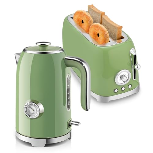 SUSTEAS 57oz Electric Kettle & Toaster 4 Slice...