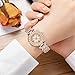 CdyBox Women Luxury Watches Steel Band with Diamonds Bracelets Watches Set Quartz Wristwatch Wholesale (Rose Gold)